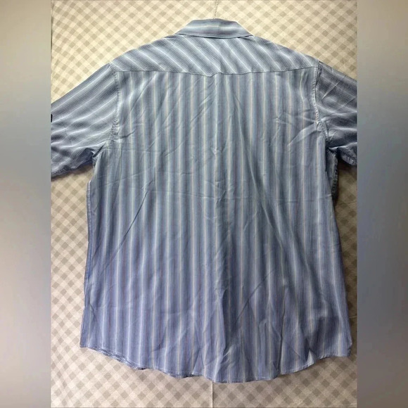 EUC SEAN JOHN Blue Strip Relaxed Fit Short Sleeve Button Down Collar Shirt 3XL - Picture 2 of 8